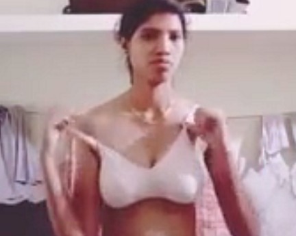 Indian village girl changing dress