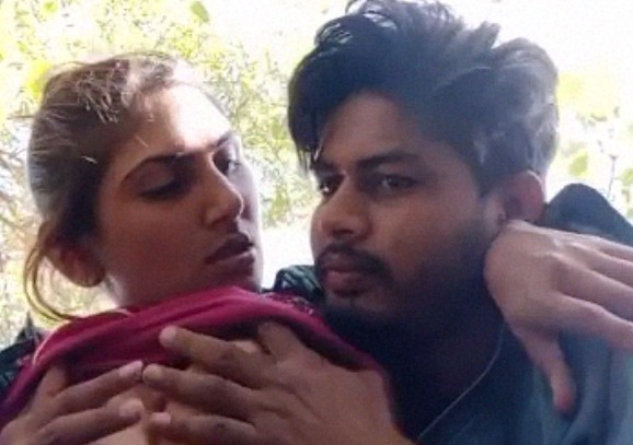 Hard boob press and fondling video of dehati lovers