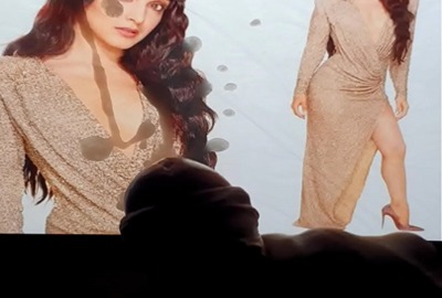 Indian pervert cums tribute on Bollywood actress's pics - HamaterDesi.com