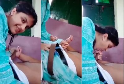 Desi girl gives an Indian blowjob to her cousin