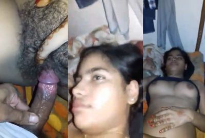 A guy fucks a village girl's hairy pussy in the desi porn