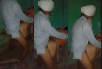 Old man's standing sex with his Bahu in the Punjabi sex