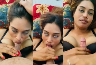 Sexy model gives an Indian blowjob to a rich man