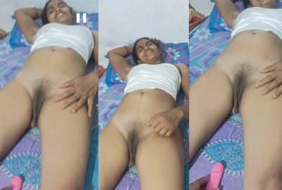 Man puts vibrator in his Indian nude wife’s pussy