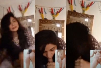 Wife’s blowjob and nude GF on video call sex