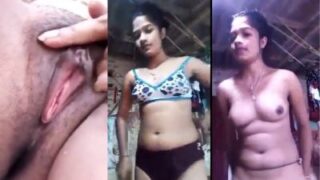 An 18-year-old girl records her nude MMS for her lover