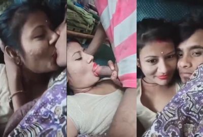 Newly married lady records her blowjob MMS with lover