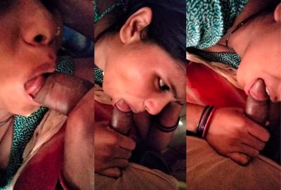 Village lady gives a late-night desi blowjob to her husband