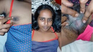 Nude desi girl from Hyderabad shows her hairy pussy