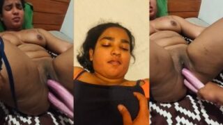 Wild lover puts two brinjals in his GF’s holes in BDSM sex