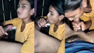 Desi girl gives a secret Indian blow job to her stepbrother