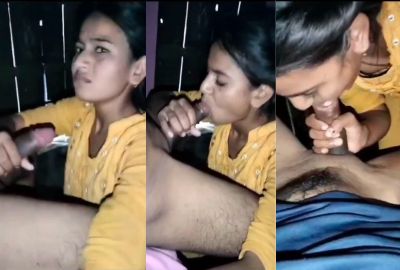 Desi girl gives a secret Indian blow job to her stepbrother