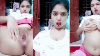 Sexy Indian nude girl shows her sexy body and fingers pussy